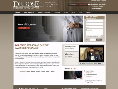 De Rose Personal Injury Lawyers - Home Page