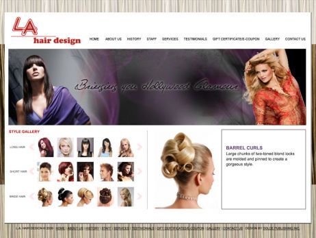 Web design Toronto — L.A. Hair Design website.