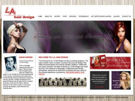 Web design Vaughan — L.A. Hair Design website.