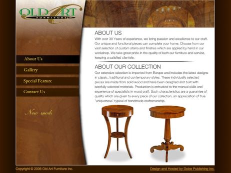 Web design Toronto — Old Art Furniture Inc.