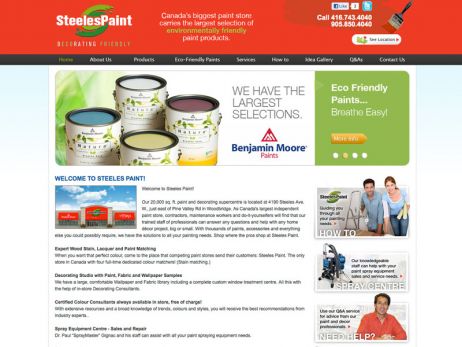 Web design & development for Steeles Paint Home Page