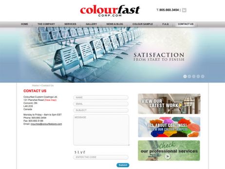 Colourfast Corporate contact page