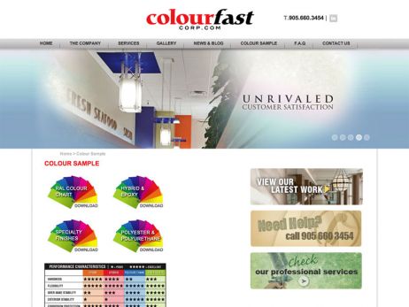 Colourfast Corporate paint sample page
