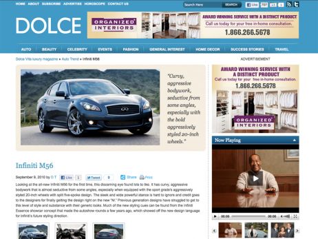 Web design Toronto — Dolce Vita Magazine website.