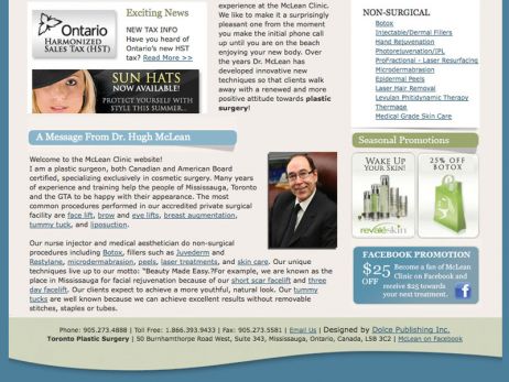 Web design Toronto — McLean Clinic website.