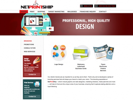 Netprintship Website Design Page