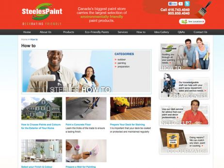 Web design & development for Steeles Paint How To Page