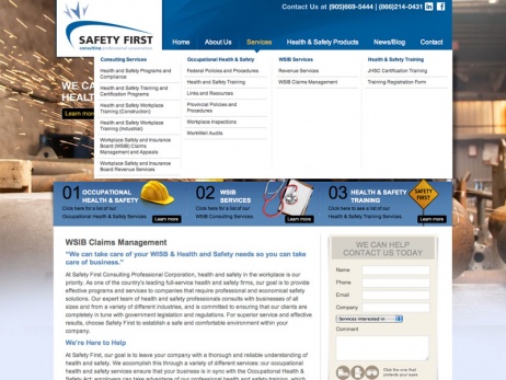 Safety First Consulting Services  - Drop Down Menu