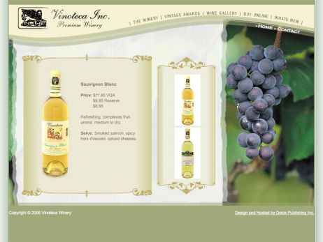 Web design Toronto —  Vinoteca Inc. Premium Winery